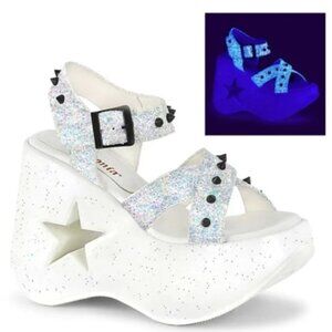 ISO - DEMONIA DYNAMITE-02 WHITE MULTI GLITTER SIZE 8 SANDAL
